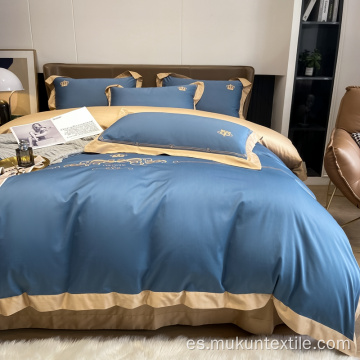 Set de cama de sábanas de lujo de algodón de algodón 100% egipcio